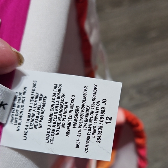 Trina Turk Pink Orange Floral Tankini Bikini Set - Picture 6 of 7